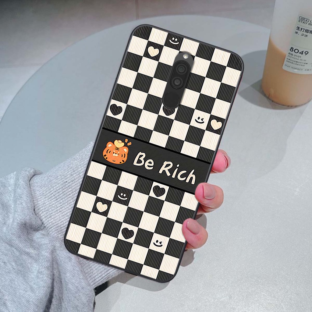 Ốp Xiaomi Redmi 8 gấu Bear rick caro vuông thời trang siêu đẹp