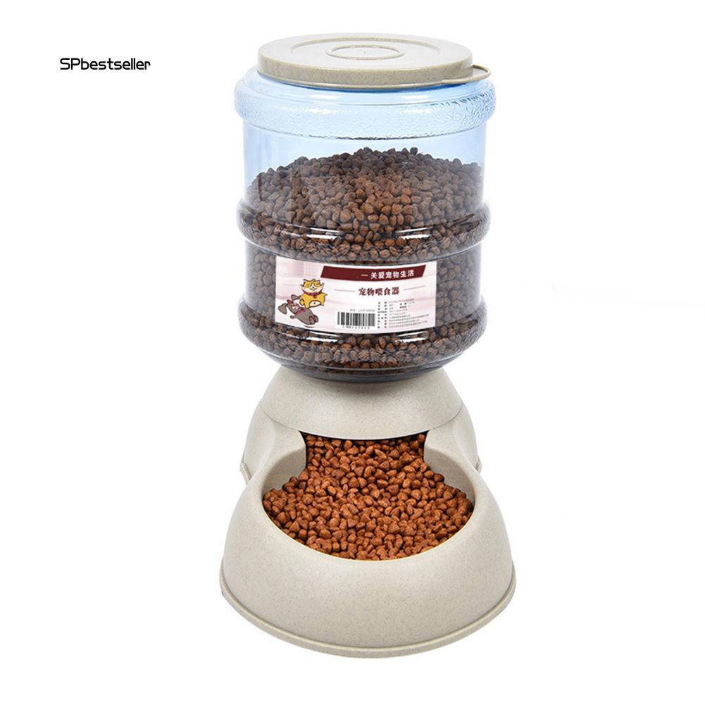 SPBS❤3.75L Pet Cat Dog Automatic Feeder Food Drink Animal Bowl Water Bowl Dispenser