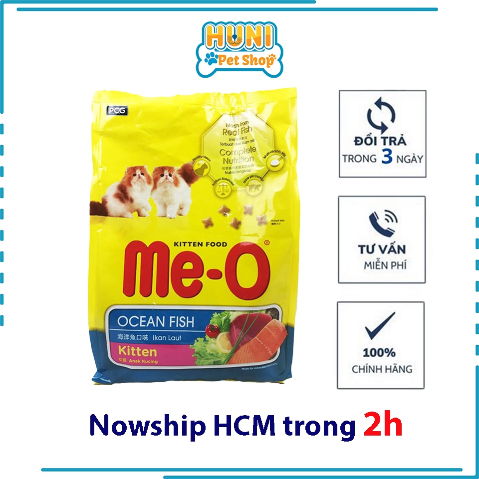 Thức ăn cho mèo con MEO thức ăn hạt Meo Kitten vị hải sản gói 400g, 1.1kg