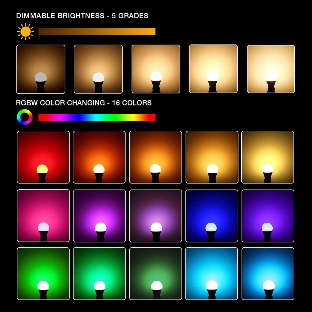 Bóng đèn LED RGB G40 7W 12W 15W RGBW Điều khiển ánh sáng thay đổi màu sắc Trang trí nội thất Bóng đèn RGB thông minh với điều khiển từ xa