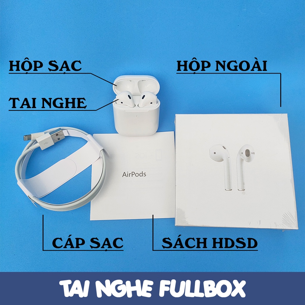 Tai Nghe Bluetooth Airpods 2 Fullbox Full Chức Năng Chất Lượng Cao Cấp | LAOMASTORE