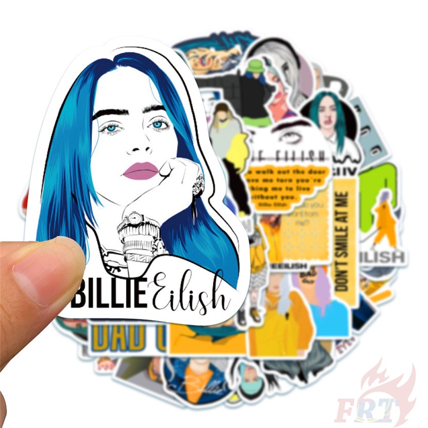 ❉ Billie Eilish Series 01 - Pop Singer Superstar Stickers ❉ 50Pcs/Set DIY Fashion Mixed Doodle Decals Stickers