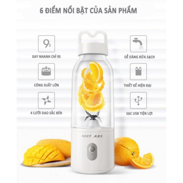 Máy xay sinh tố cầm tay đa năng hàng nhập khẩu, máy xay MEET JUICE cối thủy tinh cao cấp- BẢO HÀNH 6 THÁNG