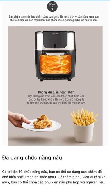 LÒ NƯỚNG KHÔNG KHÍ LOCK & LOCK EJF696