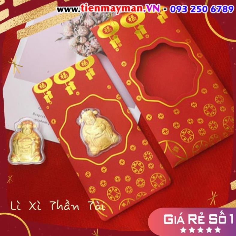 Lì Xì Thần Tài - Bao Lì Xì Tết Nguyên Đán Ngày Vía Thần Tài Mạ Vàng - Sung Túc Cả Năm Tiền Bạc Đầy Túi