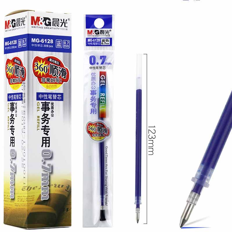 Ruột bút nước mực gel ngòi 0.5/ 0.7mm M&G, chuyên dùng viết chữ Hán-Trung-Hàn-Nhật, dùng cho văn phòng, học sinh