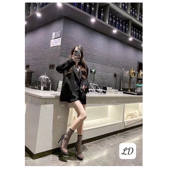 BOOT LƯỚI ĐÍNH ĐÁ CỔ CAO SIÊU ĐẸP