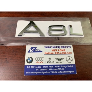 Chữ Audi a8L - Tem biểu tượng audi A8 dán cốp