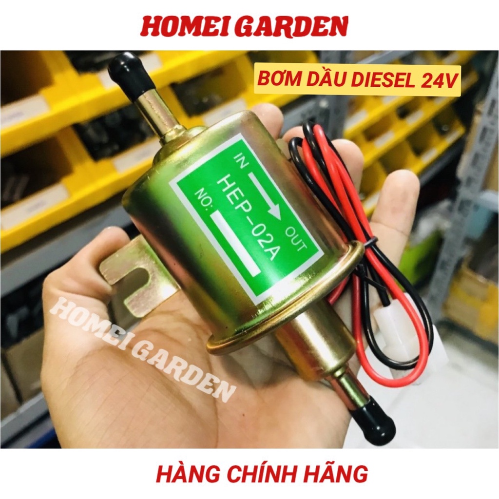Bơm dầu diesel điện áp 24V HEP-02A bơm nhiêu liệu xăng dầu cho ô tô lưu lượng 80 - 100 lít một giờ - mã D0110
