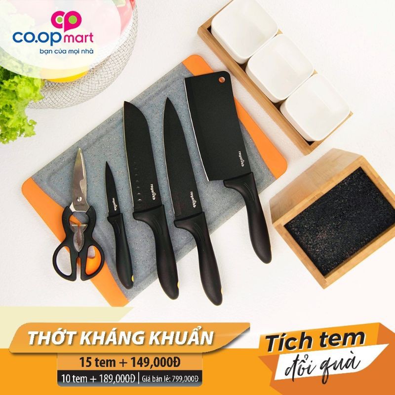 (TOÀN QUỐC) 95 Tem COOPMART đổi BỘ DAO ROYA HÀ LAN