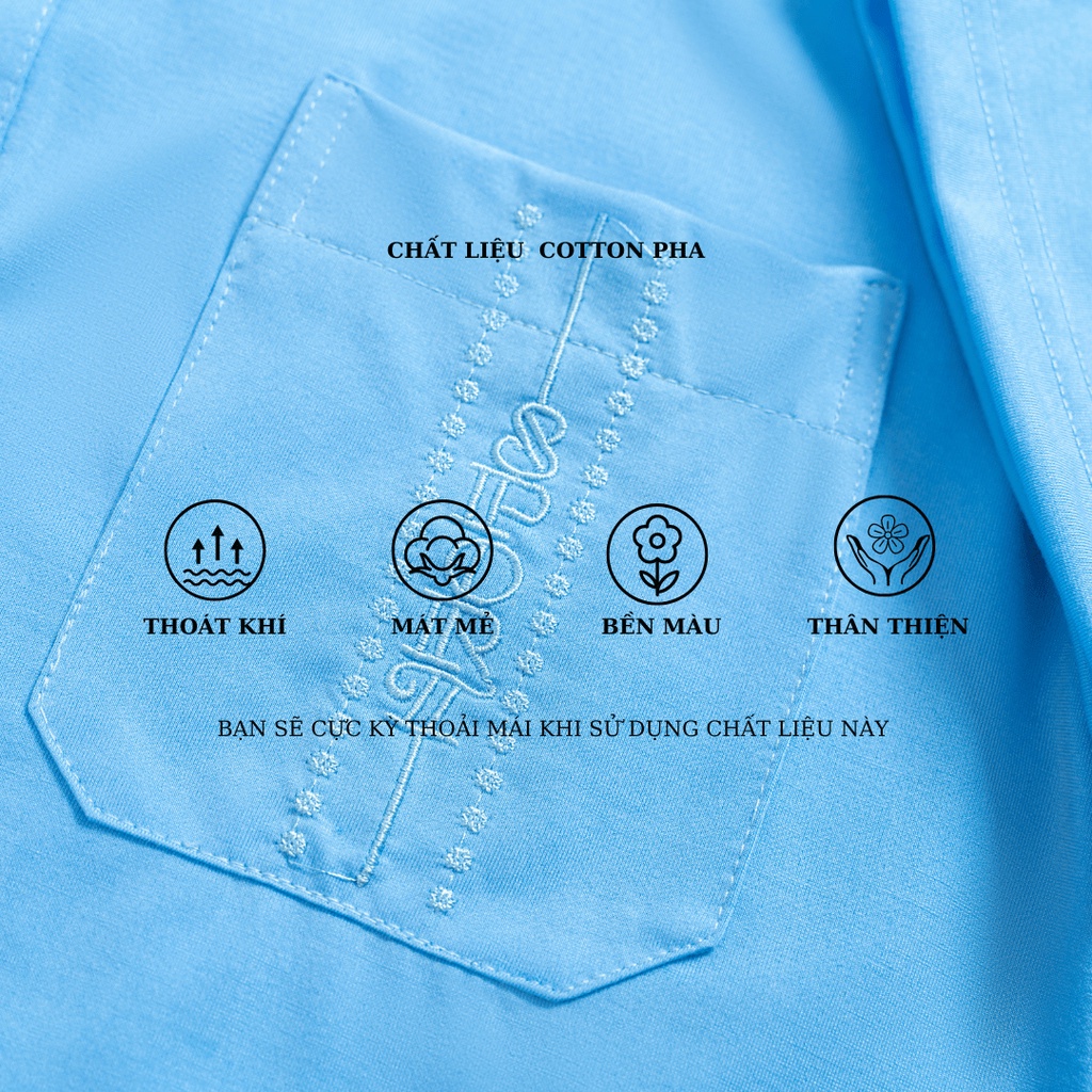 Áo thun nam có cổ trung niên tay ngắn Thái Khang vải cotton mát ATHUN116