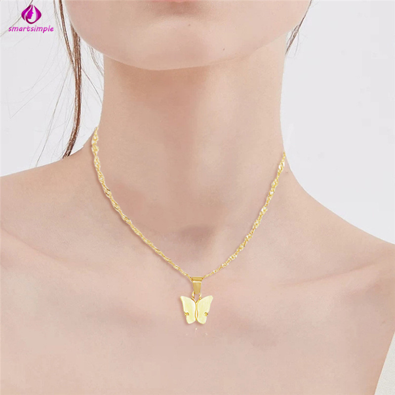 Dây Chuyền Mặt Hình Bươm Bướm Nhiều Màu Sắc