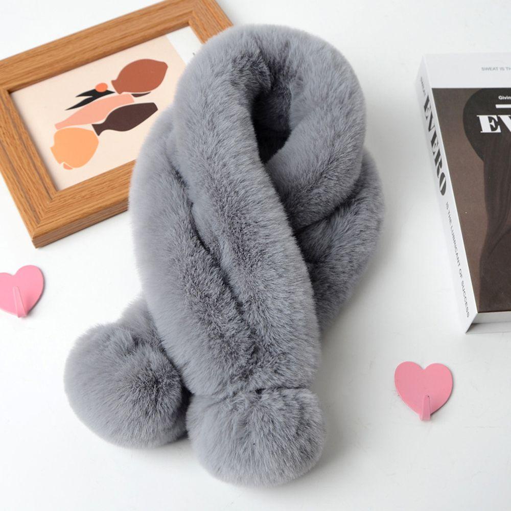 Khăn Choàng Lông Thỏ Màu Trơn Chống Gió Thời Trang