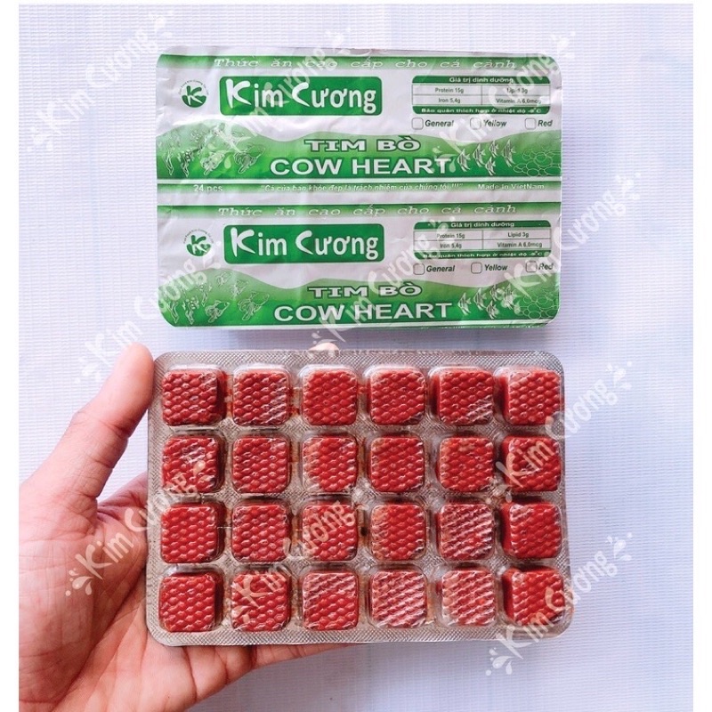 Tim Bò Đỏ Kim Cương - Thức Ăn Cho Cá Cảnh Giúp Cá Lên Màu Đẹp