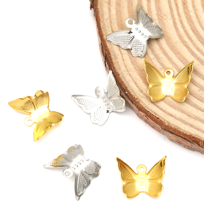 Set 100 Hạt Kim Loại Hình Bướm Làm Đồ Trang Sức DIY