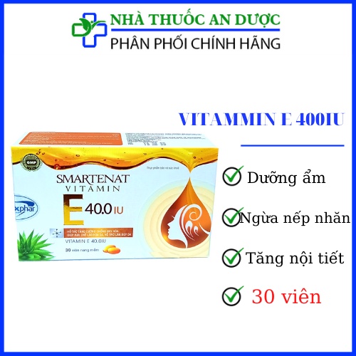 Viên uống Vitamin E 4000 IU bổ sung vitamin E, hỗ trợ chống oxy hóa, giúp bảo vệ và hạn chế lão hóa - Hộp 30 viên