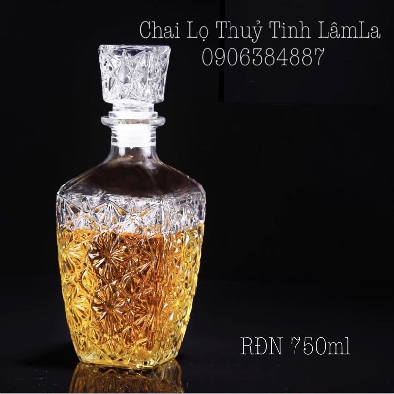 Bình Thuỷ Tinh Đựng Rượuu RĐN 750ml