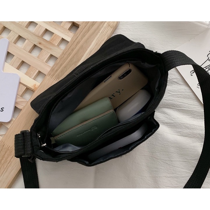 Túi tote vải đeo chéo canvas bag giá rẻ đẹp đi học ULZZANG - TV012