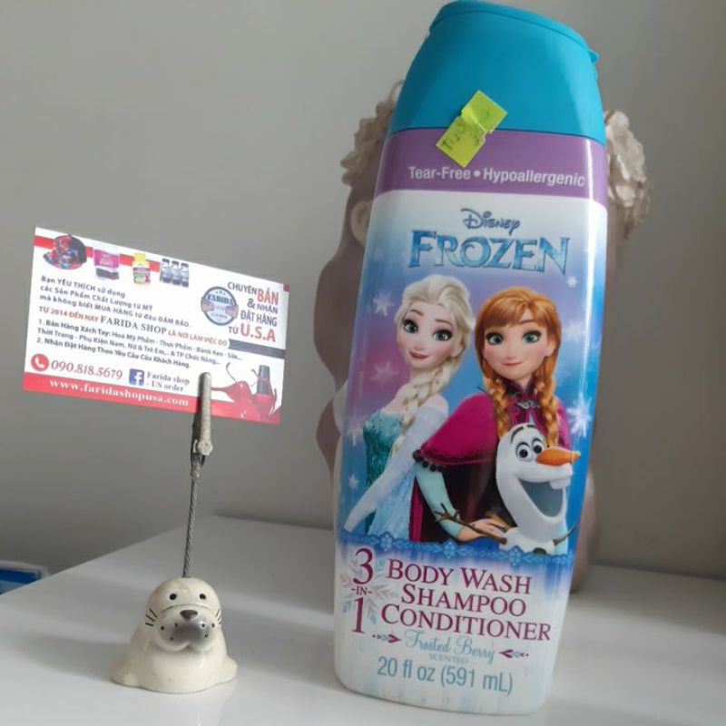 DẦU TẮM VÀ GỘI 2 TRONG 1 CHO BÉ CÔNG CHÚA BĂNG GIÁ FROZEN MÙI BERRY 591ML NHẬP MỸ. HINH CUỐI