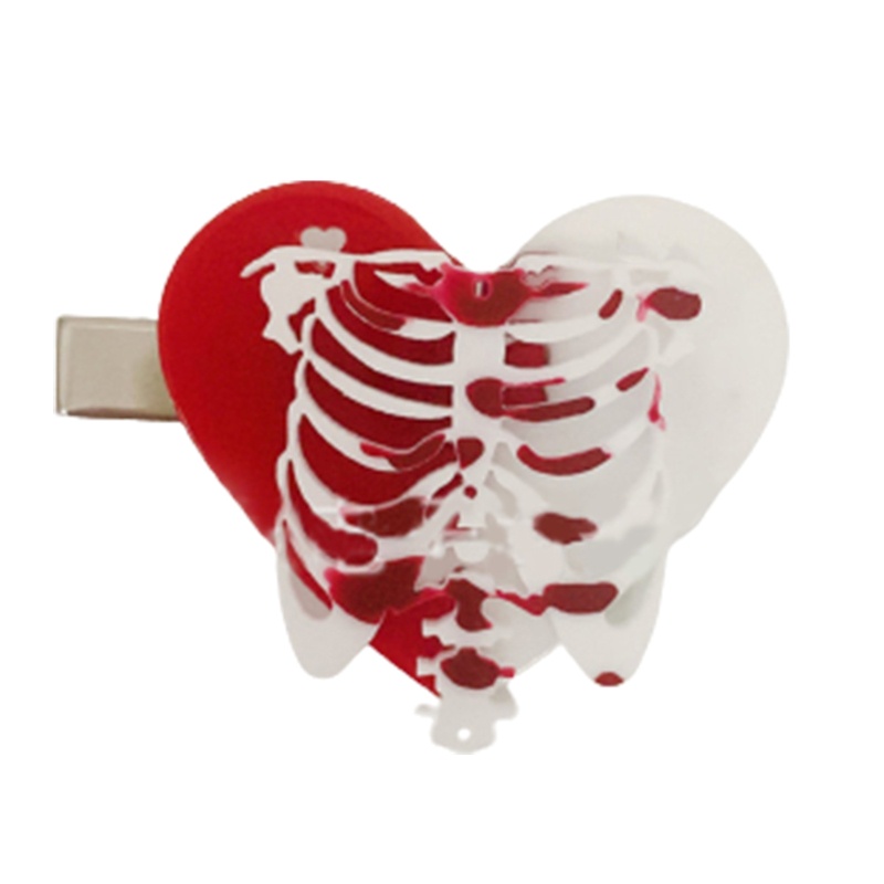 Kẹp Tóc Kim Loại Hình Trái Tim Bằng Acrylic Phong Cách Gothic