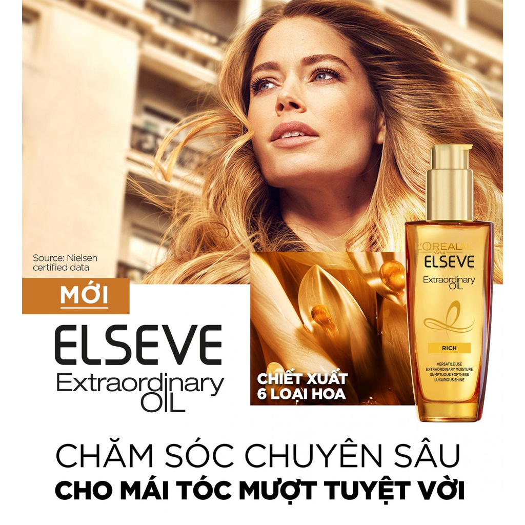 Dầu dưỡng chiết xuất tinh dầu hoa tự nhiên L'Oreal Paris Elseve Extraordinary Oil 100ml - Pháp Chính Hãng