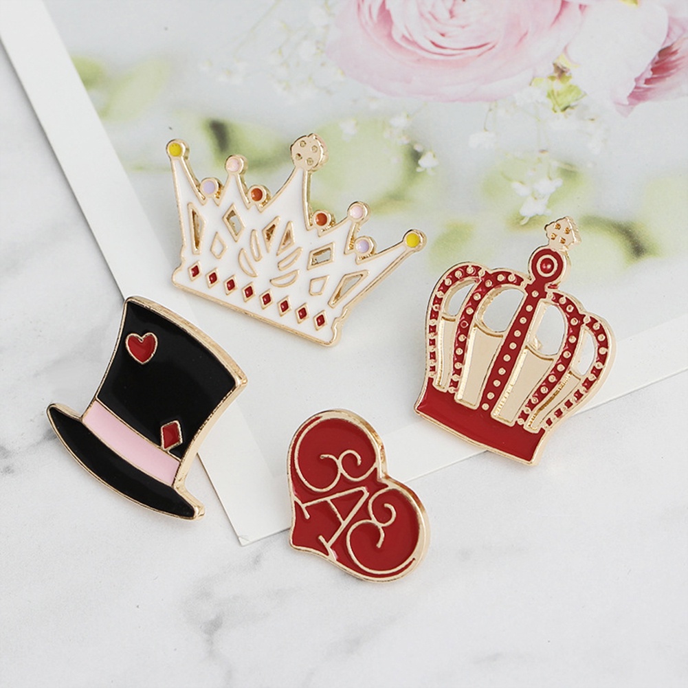 YOML✔Fashion Women Cartoon Hat Crown Love Heart Brooch Pin Enamel Party Jewelry Gift