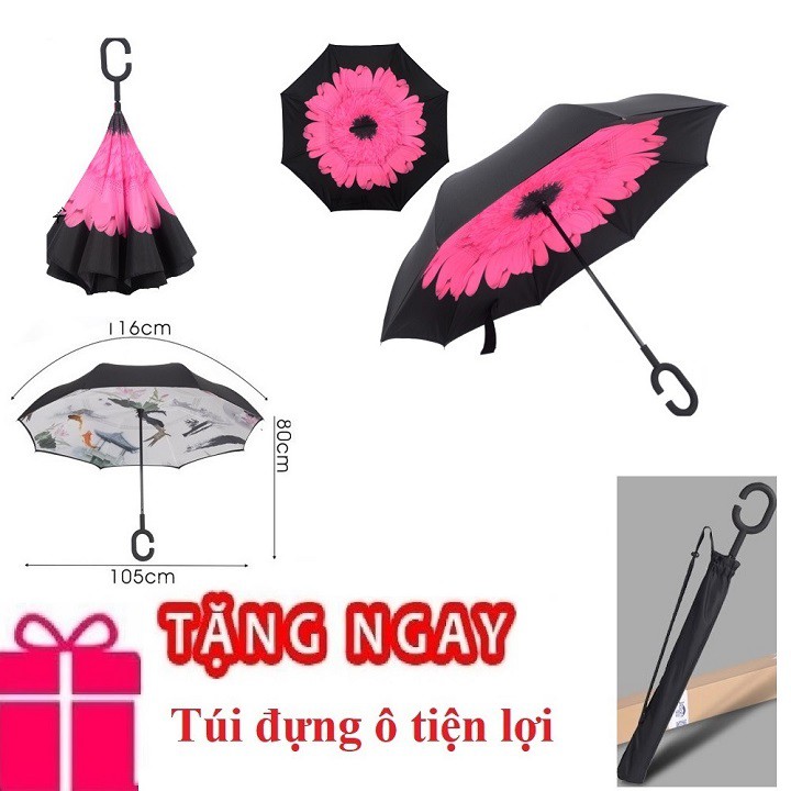 Ô dù đa năng mở ngược chuyên dùng cho ô tô (Cúc Hồng)