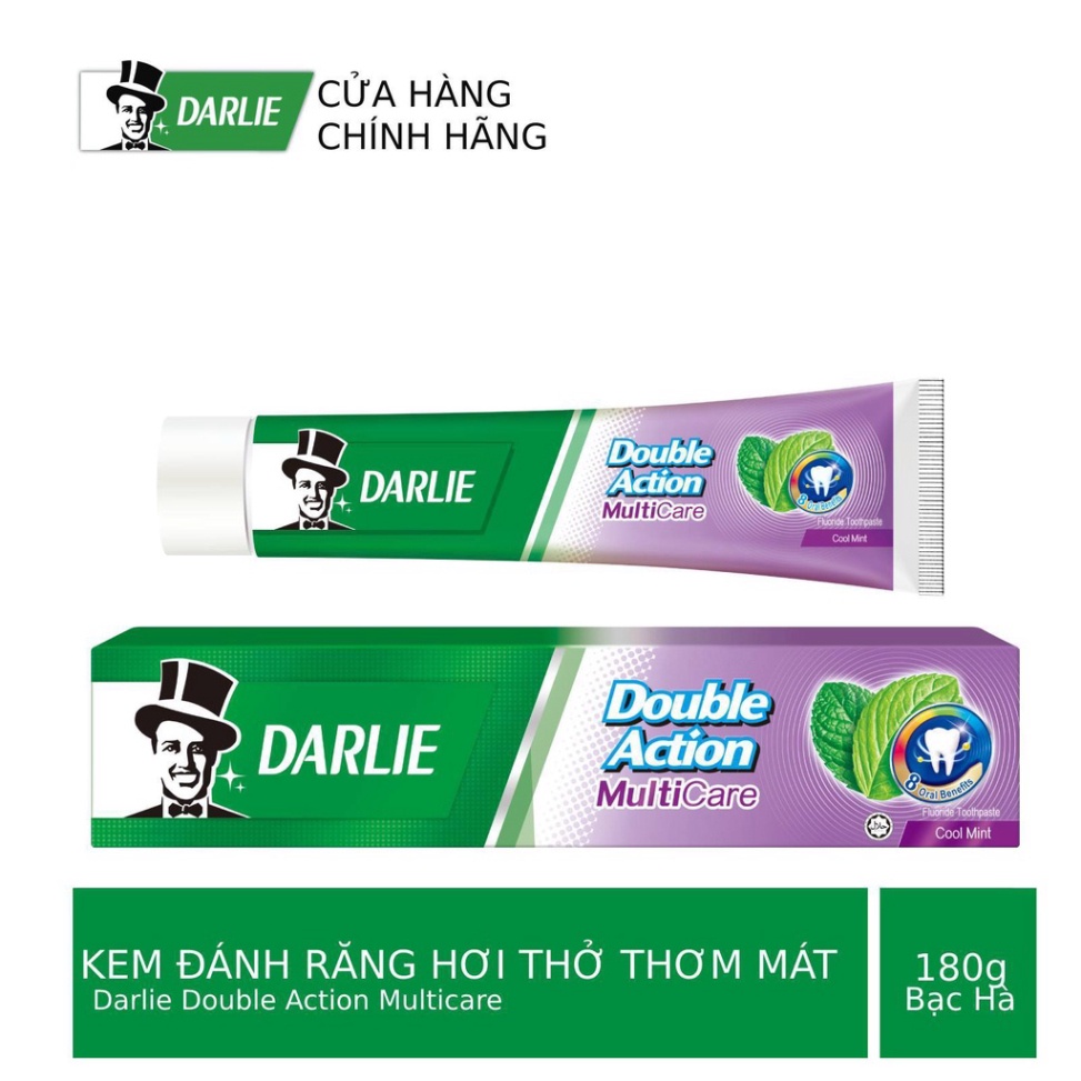 Kem Đánh Răng Ông Già Darlie Ngừa Sâu Răng Làm Sạch Mảng Bám Double Action Multicare 180g
