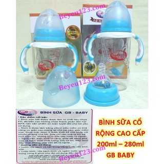 200ml / 280ml - Bình sữa cổ rộng cao cấp có tay cầm GB Baby (Công nghệ Hàn Quốc)