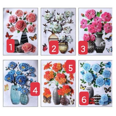 Tranh Dán Tường 3D Hoa Nổi Trang Trí Phòng Khách Room Decor Huyna Mart NC15