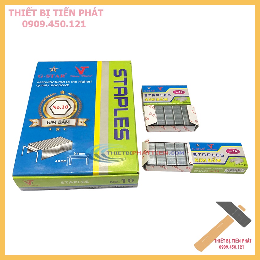 Kim, Ghim Bấm Giấy Số 10 Staples Hộp 1000 Kim Bấm