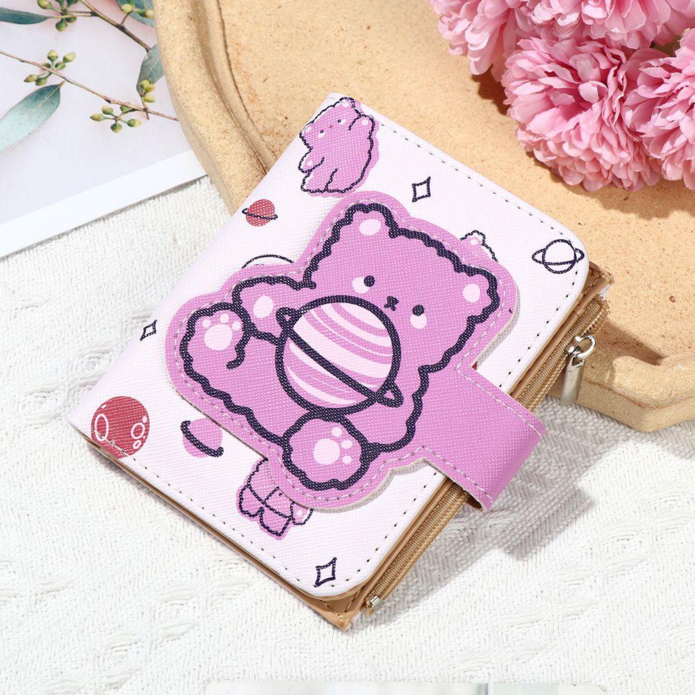 Ví Da PU In Hình Gấu Cầu Vồng Dễ Thương