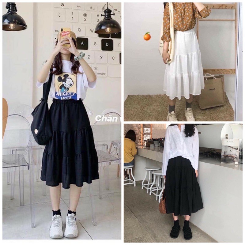 [Xả Kho] Chân Váy Nữ 🦋 Chân váy Vintage 2 lớp Siêu Xinh 🦋-SP 36