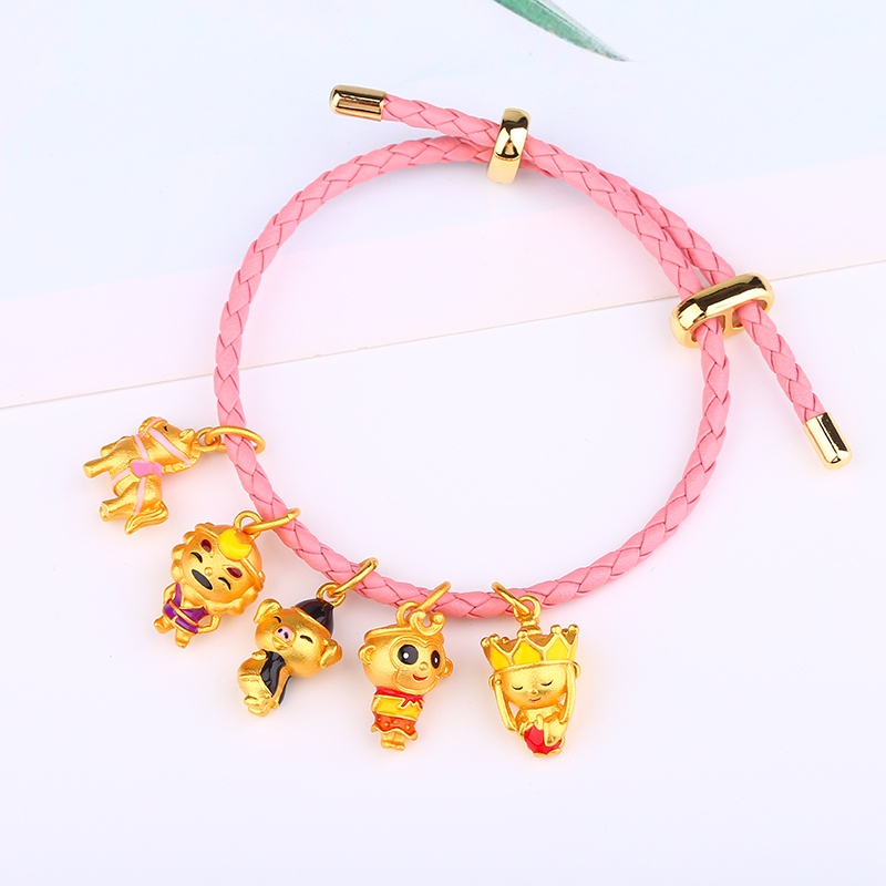 Vòng Tay Chuỗi Hạt Màu Vàng Đồng Bảo Quản Việt Nam Cổ Điển Method to the West Series Tang Monk Son Goku Pig Bajie Sha Wujing Dragon Horse Bảo Quản Chống Oxy Hóa Không Gây Dị Ứng