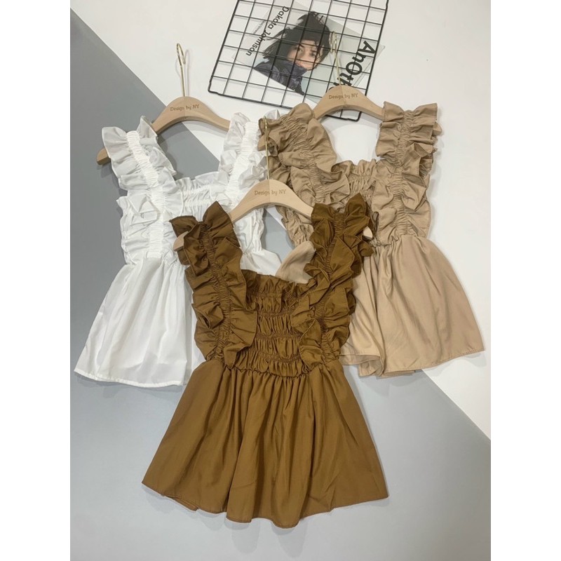 Áo baby doll nhún vai