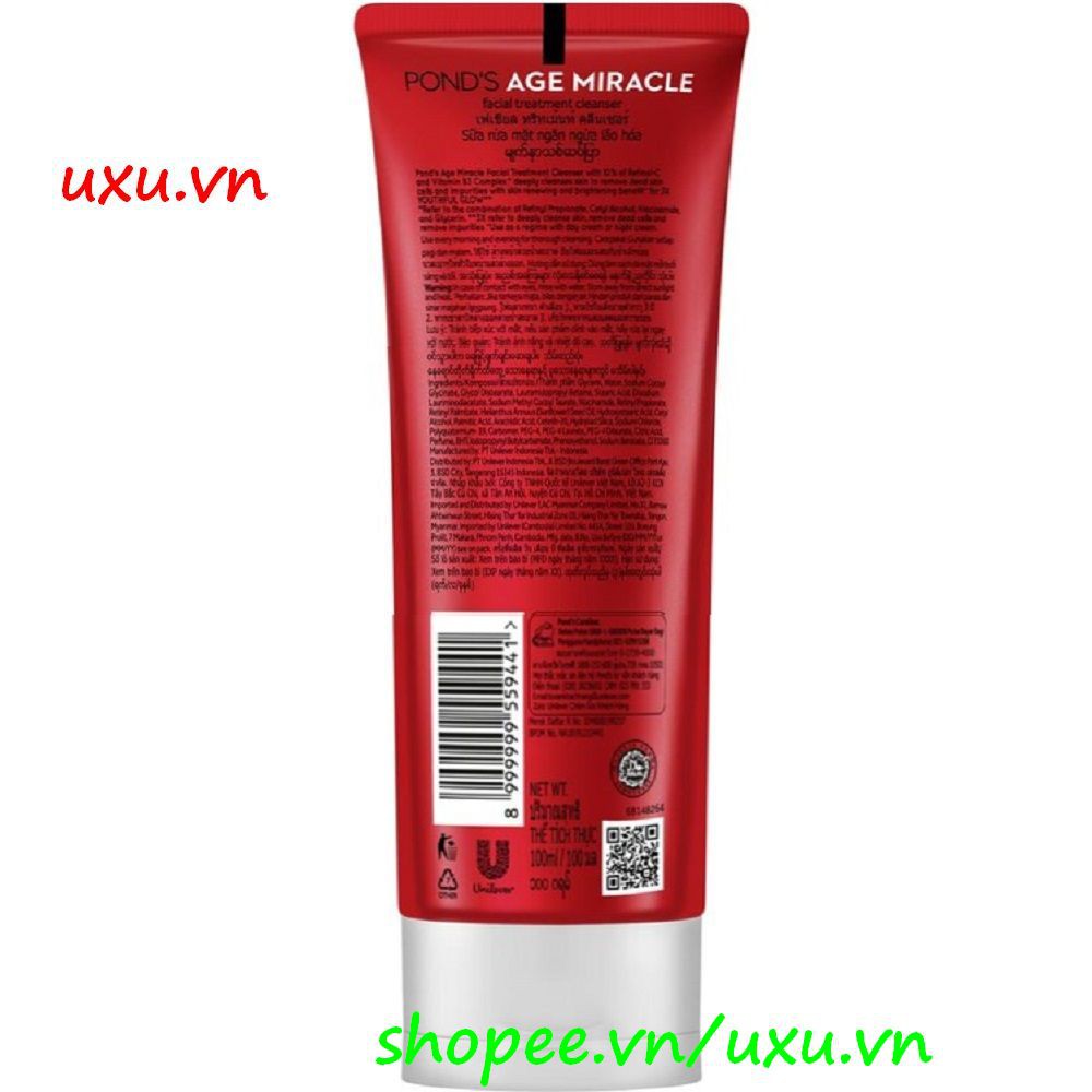 Sữa Rửa Mặt Nữ 100Ml Ponds Age Miracle Ngăn Ngừa Và Làm Giảm Lão Hóa Da, Với uxu.vn Tất Cả Là Chính Hãng.