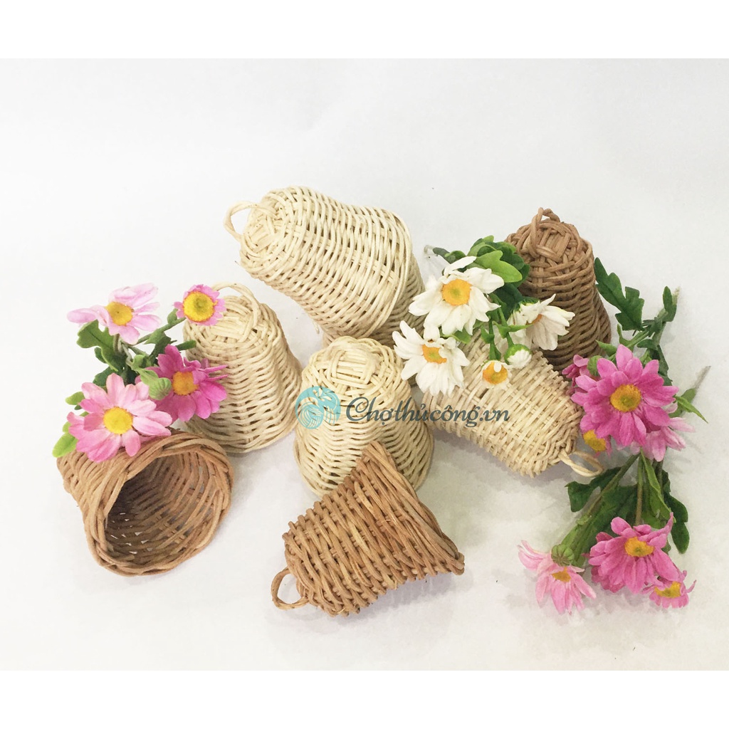 Quả chuông bằng mây tự nhiên decor, trang trí cây thông Noel  - làm đồ chơi handmade cho bé