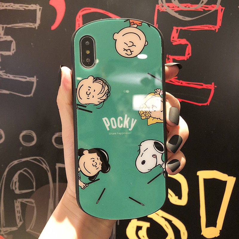 [ IPHONE ] Ốp Lưng Kính Cường Lực Viền Cong Pocky - K023