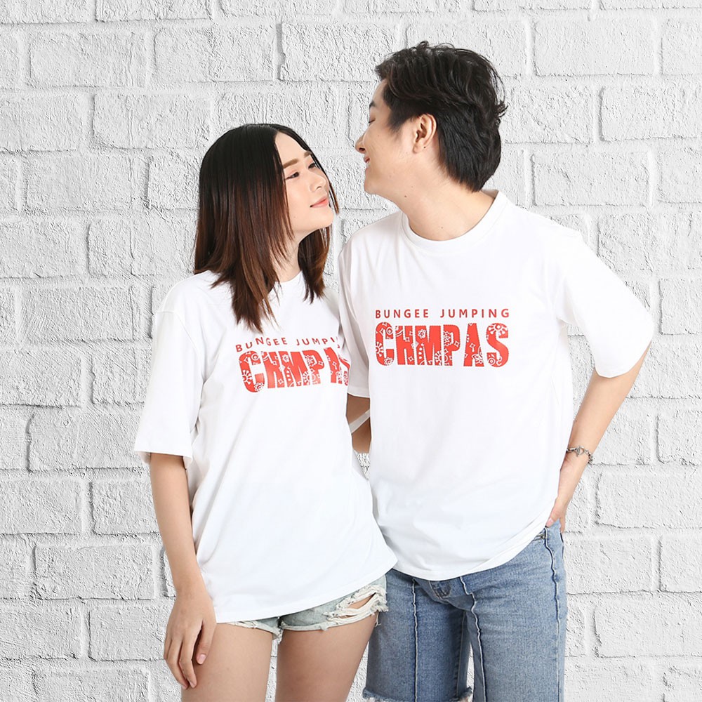 Áo thun tay lỡ phong cách unisex cổ tròn cho nam nữ in chữ CHMPAS đẹp T6