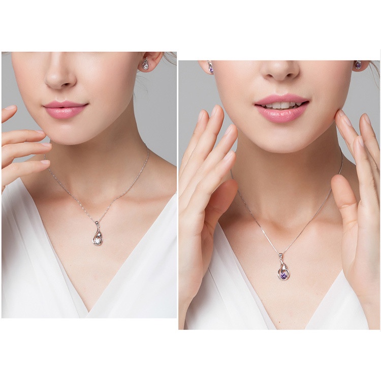 Dây chuyền bạc 925 trang trí mặt đính đá kim cương và ngọc trai nhân tạo 36 kiểu dáng dành cho nữ