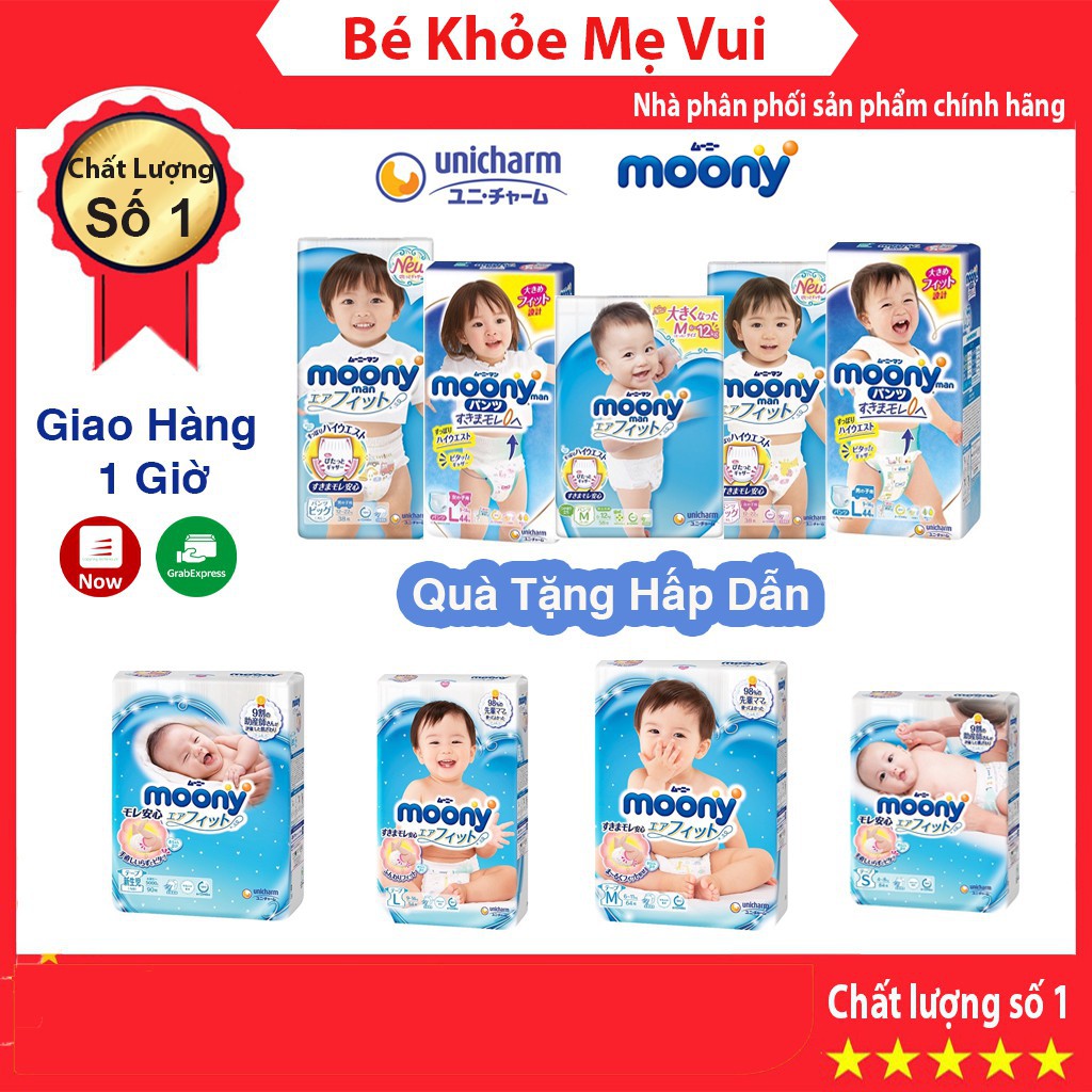 Bỉm/Tã Moony Tiêu ChuẩnQÙA TẶNG+MÃ GIẢM GIÁ+FREESHIPMoony Xanh Tiêu Chuẩn Cao Cấp nội địa Nhật Chính Hãng. NB90/S84...