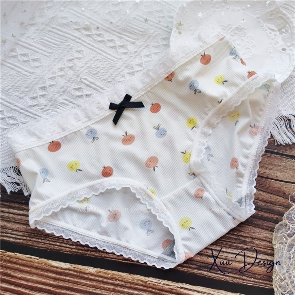 Quần lót nữ Đúc Su Wexuu Design, quần lót cotton viền ren kháng khuẩn cao cấp chất siêu mát nhiều màu dễ thương QC23