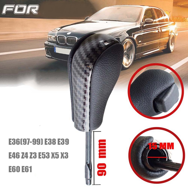 Núm chuyển số ô tô bằng sợi Carbon Phù hợp cho BMW E36 E38 E39 E46 Z4 Z3 E53 X5 X3 E60 E61 Cần số dài