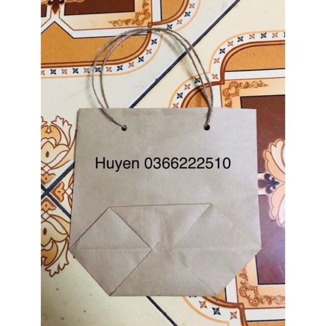 Combo 50 túi giấy xi măng có quai kích thước 17x20cm