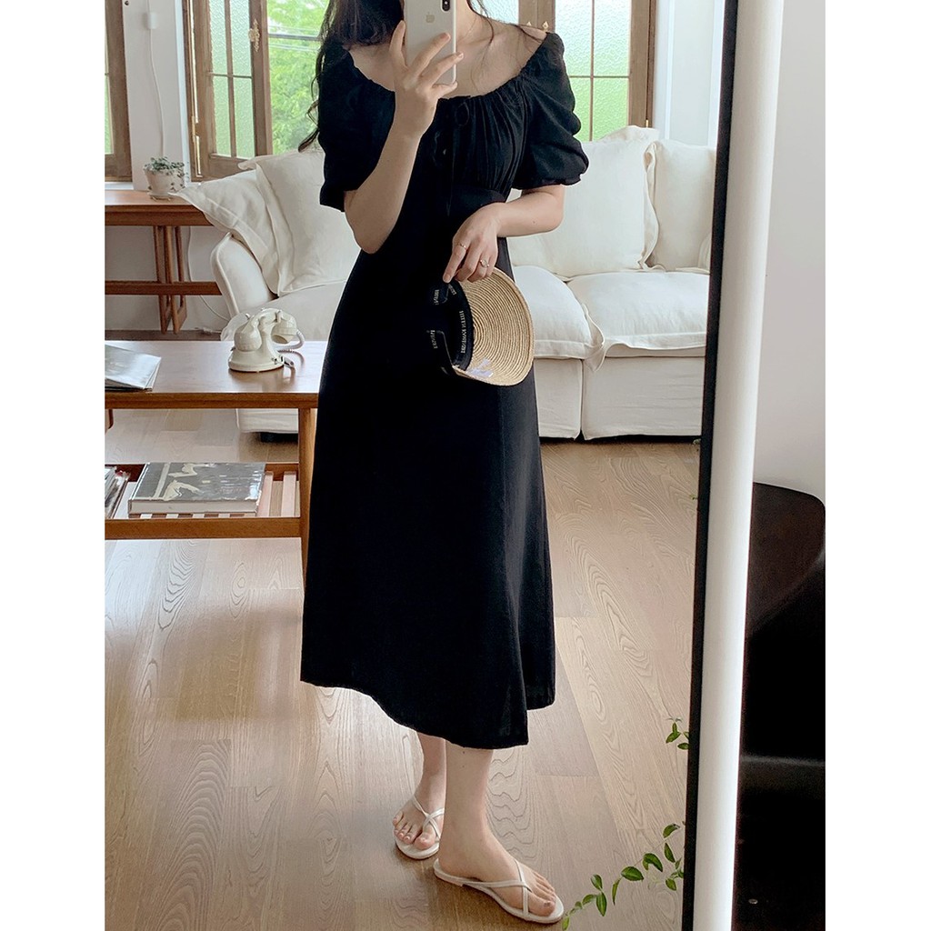 Đầm nữ dáng suông màu trơn thời trang phong cách Hàn Quốc 43697