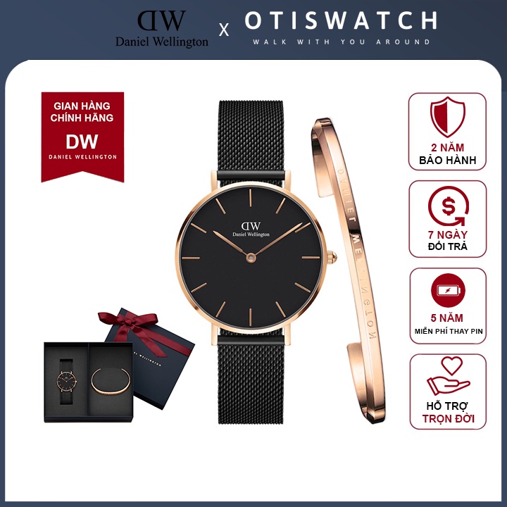 Đồng Hồ Nữ Daniel Wellington Classic Petite Ashfield Rose Gold & Cuff DW V1 Chính Hãng - OtisWatch