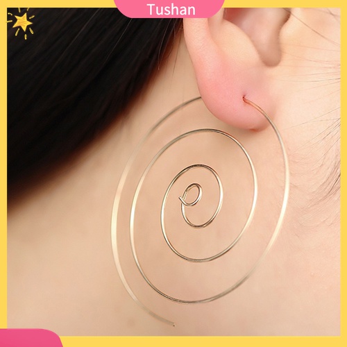 Bông Tai Mạ Vàng / Bạc Hình Xoắn Ốc Cho Nữ