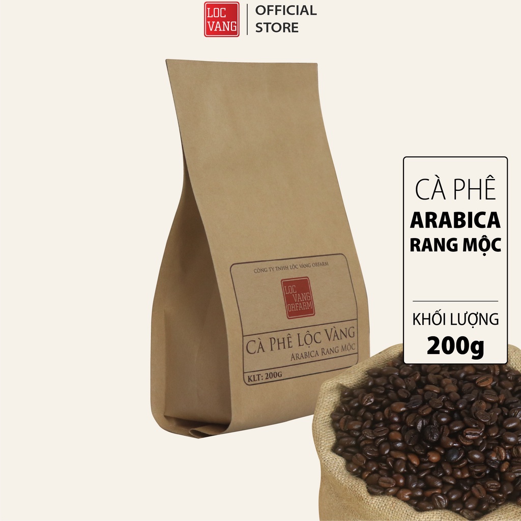 Cà Phê Lộc Vàng ARABICA RANG MỘC Nguyên Chất Cafe Rang Xay Bột Pha Phin Và Nguyên Hạt 200g | WebRaoVat - webraovat.net.vn