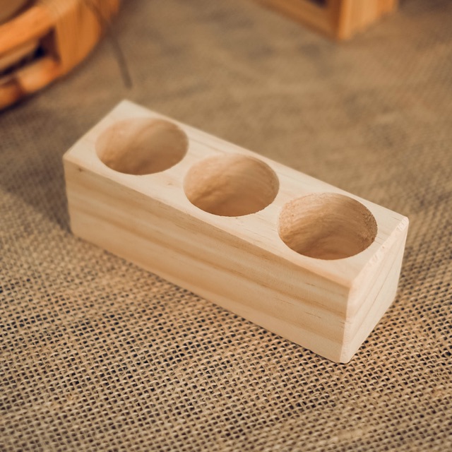 Chậu gỗ thanh 3 lỗ hình chữ nhật - Trang trí - Trồng cây