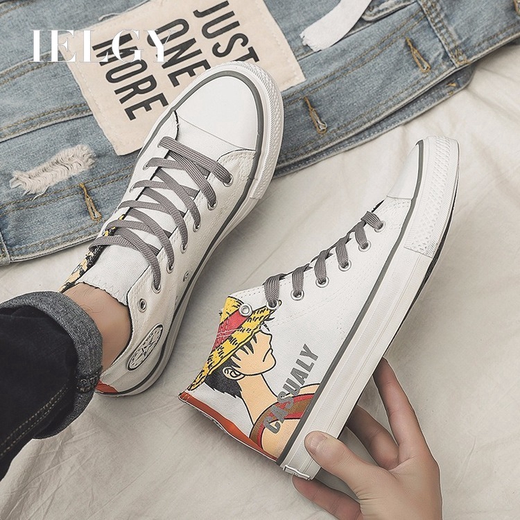 Giày Vải canvas Cổ Cao Thời Trang Mùa Thu Hàn Quốc Mới Cho Nam